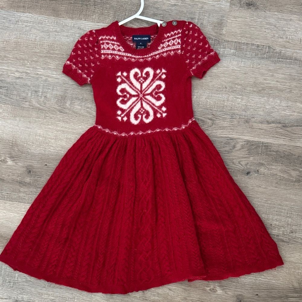 Ralph Lauren Red and White Kids Casual Dress